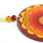 Fall Fashion Rosette Mandala - Yellow Brown Orange..