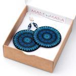 Denim Color Earrings Round - Shades Of Blue -..