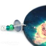 Galaxy Nebula Earrings Space Dangle Round Jewelry